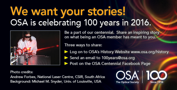 OSA 100th Anniversary - Share Stories